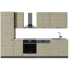 Vicco Küchenzeile Fame-Line 300 cm Eiche Paneel/Anthrazit