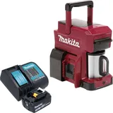 Makita DCM 501 STAR Akku Kaffeemaschine 12 V max. / 18 V Rot + 1x Akku 5,0 Ah + Ladegerät