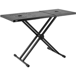 Vevor DJ-Tischständer, (32"-43") x 18" tragbarer DJ-Laptop- und Controller-Ständer, leichter DJ-Schreibtisch, DJ-Pult, höhenverstellbarer DJ-Ständer, faltbarer Double-X-Keyboardständer und Tischplatte, Audio-Mixer-Ständer