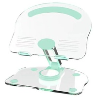 PINHEN Acryl Tablet Ständer Halterung mit 360 Drehbarer Basis,Faltbare Verstellbar Transparent iPad Stander für den Schreibtisch für iPad/Pro/Air und Tablet mit 4.7-13 Zoll Durchsichtig (Green)
