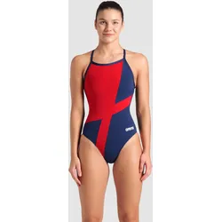 Badeanzug Damen arena Diamond Lightdrop-Back - Navy-red - 42