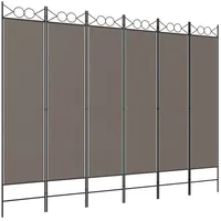 VidaXL 6-tlg. Paravent Anthrazit 240x200 cm Stoff