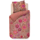 Pip Studio Bettwäsche Viva La Vida Pink Perkal Blüten Schmetterlinge Früchte Beeren Blätter, Größe:155 cm x 220 cm