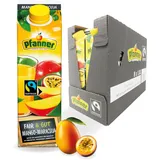 Pfanner Fairtrade Mango Maracuja Getränk (8 x 1 l) - 25 % Fruchtgehalt – Fruchtgetränk im Vorratspack mit Vitamin C