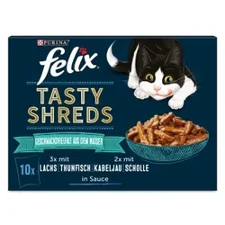 Felix Tasty Shreds 10x80g Geschmacksvielfalt aus dem Wasser