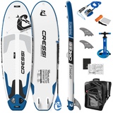 Cressi Isup Complet Set-Travelight Foldable Isup Set,SUP Board Kit Einfach aufzublasen(weniger als 10 Minuten)Komplett mit allem notwendigen Zubehör für den Transport,Weiß/Blau,9'2'',Unisex Erwachsene