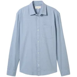 TOM TAILOR DENIM Herren Gemustertes Hemd, blau, Gr. XXL