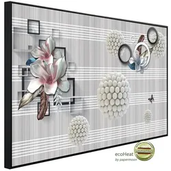 papermoon Infrarotheizung »EcoHeat - Abstrakt 3D Effekt mit Blumen«, Matt-Effekt - bunt