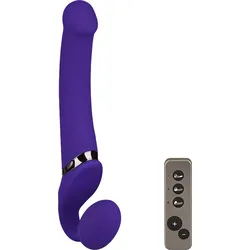 Vibrating Bendable Strap-On - Size M, 34 cm, violett