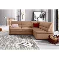 Ecksofa SIT & MORE "Pisa L-Form" Sofas Gr. B/H/T: 245cm x 89cm x 161cm, Luxus-Microfaser ALTARA NUBUCK, Ottomane rechts, ohne Bettfunktion, braun mit Federkern, wahlweise Bettfunktion