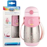 Canpol babies Travel Cup Thermal Insulated Sport Cup Pink Thermosflasche mit Strohhalm 300 ml
