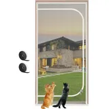 TINBOSE Mit Reißverschluss Haustiere Bildschirm Tür,100 X 220 cm,Verstärkte Gittertür,Katzennetz for Balkon,Türstopper, Katzen, Hunde, Blätter, Wohnzimmer, Schlafzimmer, Küche(100x210cm)
