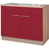 wiho Küchen Spülenschrank »Montana«, 100 cm breit, rot