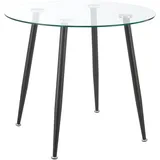 [en.casa] Glastisch Humppila 80x75 cm Schwarz