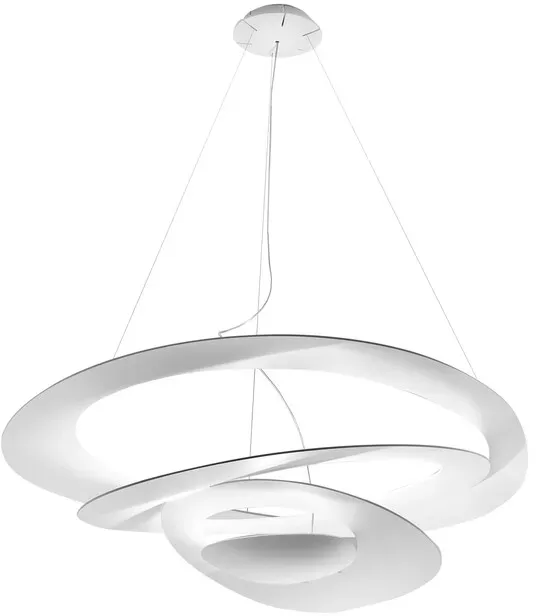 Artemide LED-Pendelleuchte Pirce Suspension weiß, Designer Giuseppe Maurizio Scutellà, 28x97x94 cm