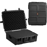 Vevor Hartschalenkoffer Trockenbox mit vorgeschnittenem Schaumstoff 62 x 49 x 22,5 cm Polycarbonat Schwarz
