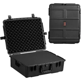 Vevor Hartschalenkoffer Trockenbox mit vorgeschnittenem Schaumstoff 62 x 49 x 22,5 cm Polycarbonat Schwarz