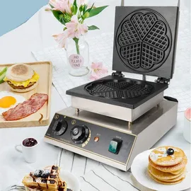 SENDERPICK Waffeleisen Herzform Edelstahl Waffeleisen,1750W Waffelautomat mit Timer Profi Waffeleisen 50~300 °c