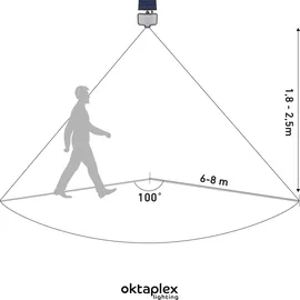 Oktaplex lighting Oktaplex 2er Set Ede Solar Außenstrahler mit Bewegungsmelder IP44 warmweiß 3000K Solar Wandleuchte außen anthrazit