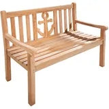 Riess-Ambiente Massive Gartenbank EMPIRE TEAK 120cm Teakholz mit Ankerdesign