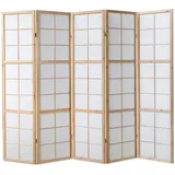 Homestyle4u Paravent Braun, 220x175 cm 169