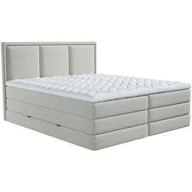 MID.YOU Boxspringbett, - hellgrau - H3/H4 - Bettkasten, - inklusive Topper - 160x200 cm,