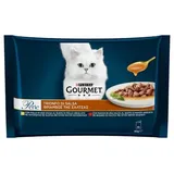 PURINA Gourmet Perle Trionfo Di Salsa Beef/Chicken Wet Cat Food 4X85G