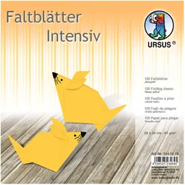 Ursus Faltblätter Uni intensiv Origami 20 x 20 cm 100 Blatt maisgelb