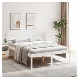 furnicato Bett Seniorenbett Massivholz Weiß 195,5 x 145,5 x 70,5 cm (1-tlg), Pflegebett mit hohem Kopfteil und integriertem Stauraum unter dem Bett weiß 145.5 cm x 195.5 cm x 70.5 cm