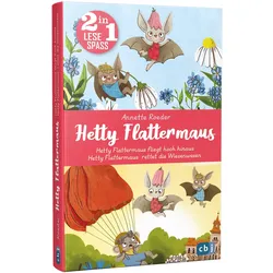 Kinderlesebücher 2in1 (Annette Roeder: Hetty Flattermaus fliegt hoch hinaus & Hetty Flattermaus rettet die Wiesenwesen)  versch. Ausführungen