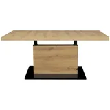 Mäusbacher Couchtisch Lift Couchtisch, Schwarz, Eiche Artisan, Metall, Holzwerkstoff, rechteckig, eckig, 56-75x70x120-160 cm, - BHT 120x56x70 cm