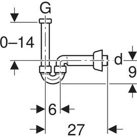 Geberit Rohrbogengeruchsverschluss 1 1/4"x32mm, f WT u Bi., Abg hor, PP, we