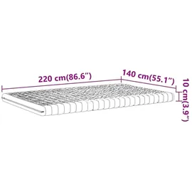 vidaXL Schaumstoffmatratze Weiß 140x220 cm 7-Zonen Härtegrad 20 ILD