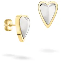 Liebeskind Berlin Ohrstecker Metal Heart Bicolor Gold/Silber 1,5 cm
