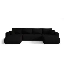 cornero Eckcouch 5-Sitzer Schwarz