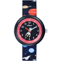 s.Oliver Armbanduhr Jungen Kinder Quarzuhr Analog, mit Nylon Armband, Mehrfarbig, wasserfest Wasserdicht, Kommt in Uhren Geschenk Box, 2037722