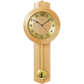 AMS Funk-Pendelwanduhr "F5165/16", braun (erlefarben), Wanduhren, B/H/L: 25cm x 10cm x 62cm, Quarzuhr, Holz-/Glasgehäuse, Erle,Esszimmer,Wohnzimmer,Made in Germany