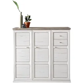 hom'in Hom`in Schuhschrank , Grau, Weiß , Kunststoff , 7 Fächer 2 Schubladen 133.4x123.2x42.5 cm Beimöbel erhältlich Garderobe, Schuhaufbewahrung, Schuhschränke