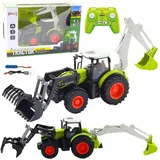 LeanToys RC-Auto Traktor und Bagger 2in1 CH RTR schwarz (1:24)