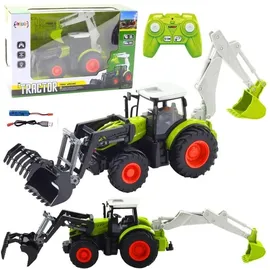 LeanToys RC-Auto Traktor und Bagger 2in1 CH RTR schwarz (1:24)