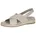 Sandalen flach aus Leder mit Klettverschluss Cream Perlato
