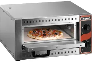 SARO Tisch Pizzaofen PALERMO 1, Hochwertiger Pizzaofen aus Edelstahl für 1 Pizza bis Ø 33 cm, Maße (L x B x H): 430 x 530 x 290 mm