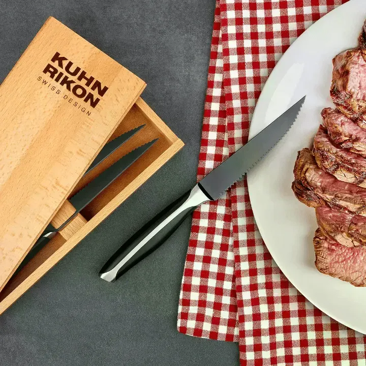 Steak- & Pizzamesser in Holzbox , 4 Stück