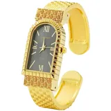 CANSNOW Spangenuhr Damen – Römische Anmut Gold-Schwarz | Uhr Damen | Damen Uhren | Damenarmbanduhren | Damenuhr Gold | Goldene Uhr Damen | Uhr Gold Damen | Damen Uhr Gold (Gold-Schwarz)