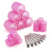 CareHabi 47 Stück Lockenwickler Hair Rollers Große Locken Haare Locken Ohne Hitze Hair Curler mit 20 Haarklammern und 2 Kämmen für alle Kurzen, Mittleren Oder Langen Haare (28 Stücke)