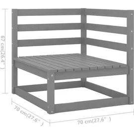 vidaXL Modell 17 Loungeset grau Kiefer massivholz