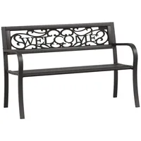 Furnicato Gartenbank 125 cm Stahl Schwarz