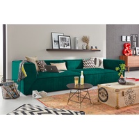 Big-Sofa TOM TAILOR HOME "BIG CUBE" Sofas Gr. B/H/T: 240 cm x 66 cm x 122 cm, Samtstoff TSV, ohne Sitztiefenverstellung, blau (aquamarine tsv 57) XXL Sofas