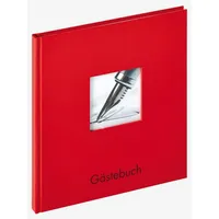 walther design Gästebuch rot 23 x 25 cm mit Cover-Ausstanzung und Prägung, Fun GB-205-R