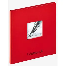 walther design Gästebuch rot 23 x 25 cm mit Cover-Ausstanzung und Prägung, Fun GB-205-R